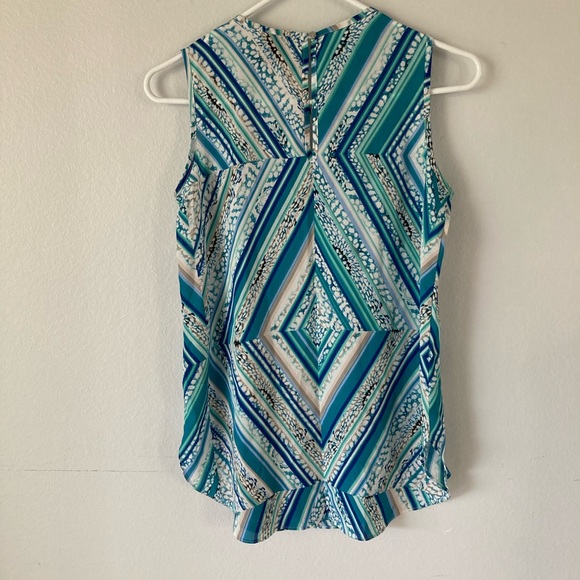 Mossimo Tank Top Womens Size XS Blue Green V-Neck Sleeveless Shirt - Picture 4 of 6